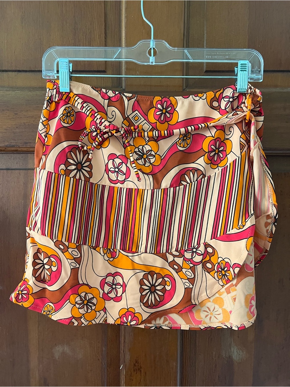 Vintage Oroblu Mare Italian Swim Cover Up Skirt Mod Floral 60s Made in Italy
